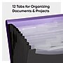 Smead Heavy Duty Plastic Accordion File, MultipleIndex, 12 Pocket, Letter, Purple/Black (70862)~#|#~34820E6E-46E0-4704-80CE4DD90FDBACB8_sc7