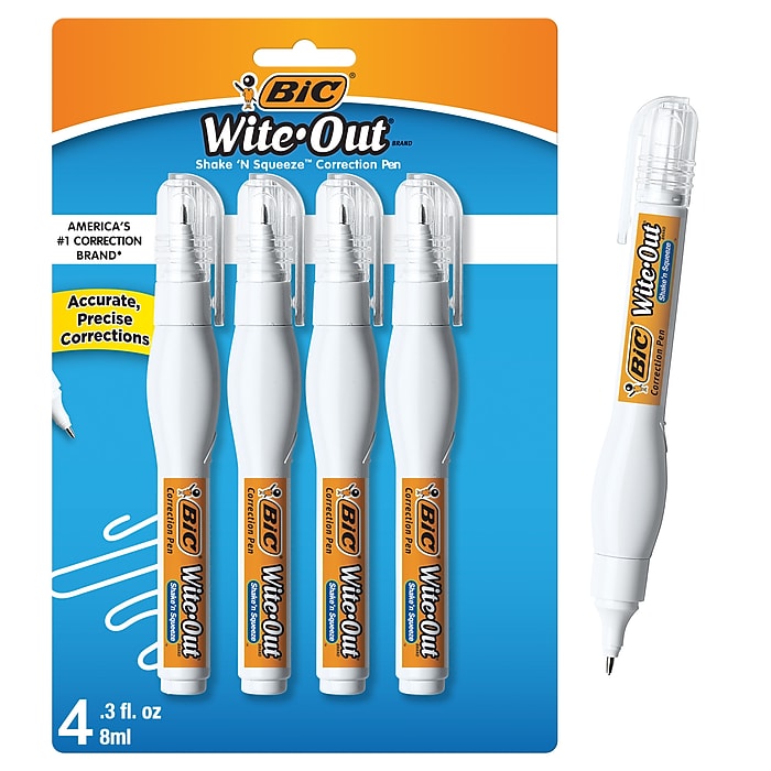 BIC Wite-Out Shake 'N Squeeze Correction Pen, 8 ml., White