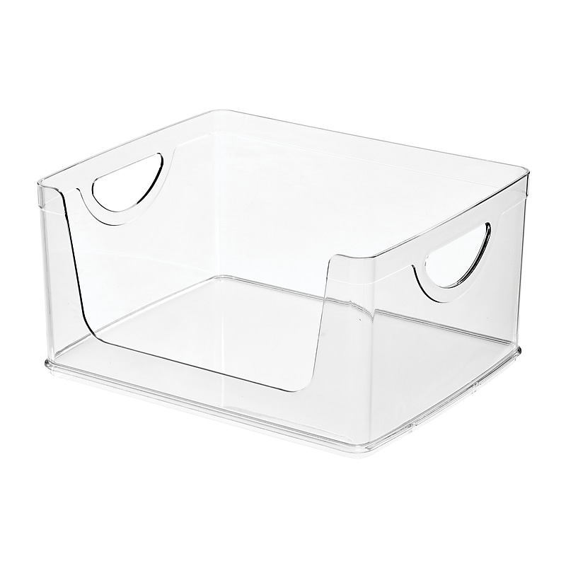 iDESIGN Small Stackable Plastic Storage Bin, Clear (80008) image 1