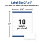 Avery Sure Feed Laser/Inkjet Shipping Labels, 2" x 4", White, 10 Labels/Sheet, 2,500 Labels/Box (95945)~#|#~3489C2AE-8BC2-4D6B-A6D54649F7384A9D_sc7
