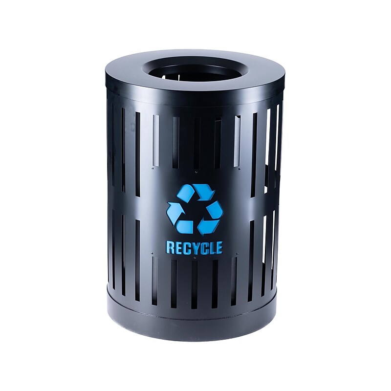 Commercial Zone Parkview DualCoat Metal/Plastic Recycling Container, 34-Gallon, Black/Blue (72884499) image 1