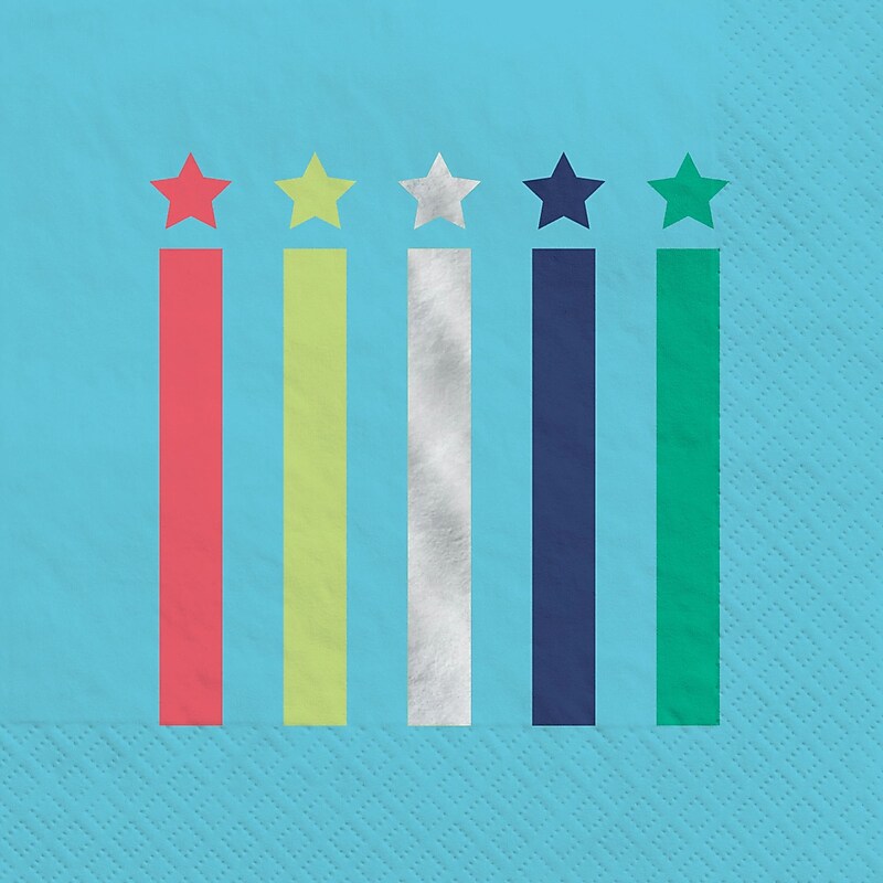 Party City Modern Birthday Beverage Napkin, 3-Ply, Multicolored, 16 Napkins/Pack (AM502867-ST) image 1