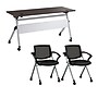 Bush Business Furniture Envision 60"W Foldable Training Room Table with 2 Chairs, Storm Gray (NVS005SG)~#|#~349A5A44-A7D8-4629-9A88EB70DB34D895_sc7