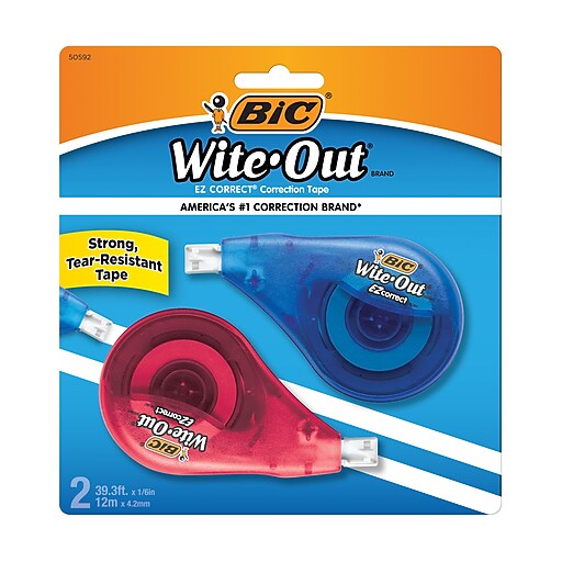 BIC WiteOut EZ Correct Correction Tape, White, 2/Pack (50592) Staples