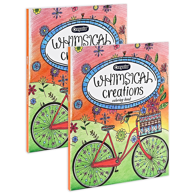 Crayola Whimsical Creations Adults Coloring Book, 40 Pages, 2/Bundle (BIN040838-2) image 1