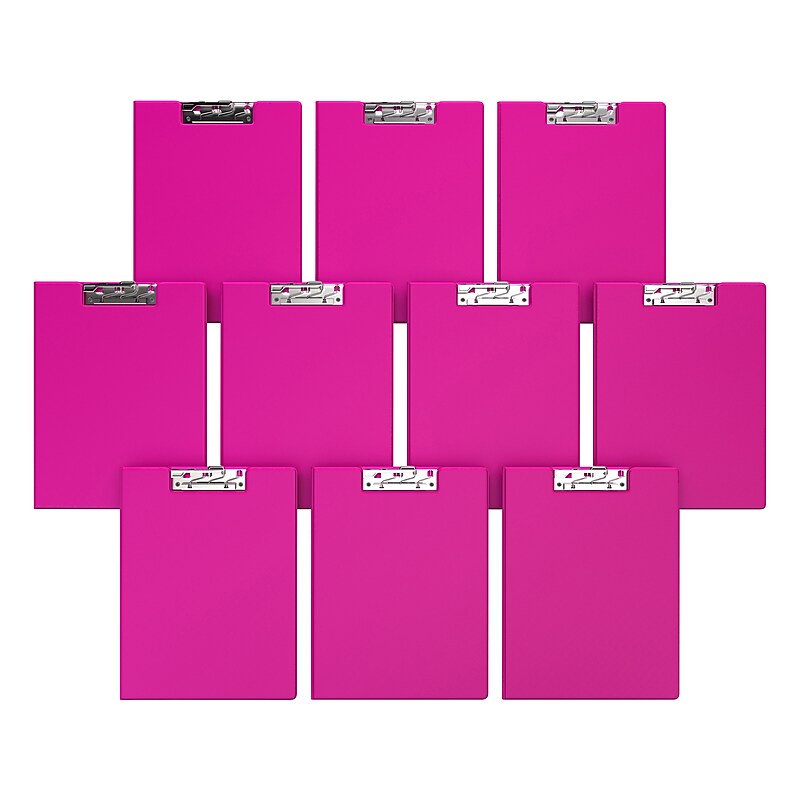 Davis Group Premium Polypropylene Clipboard, Letter Size, Pink, 10/Pack (4511-43-10) image 1