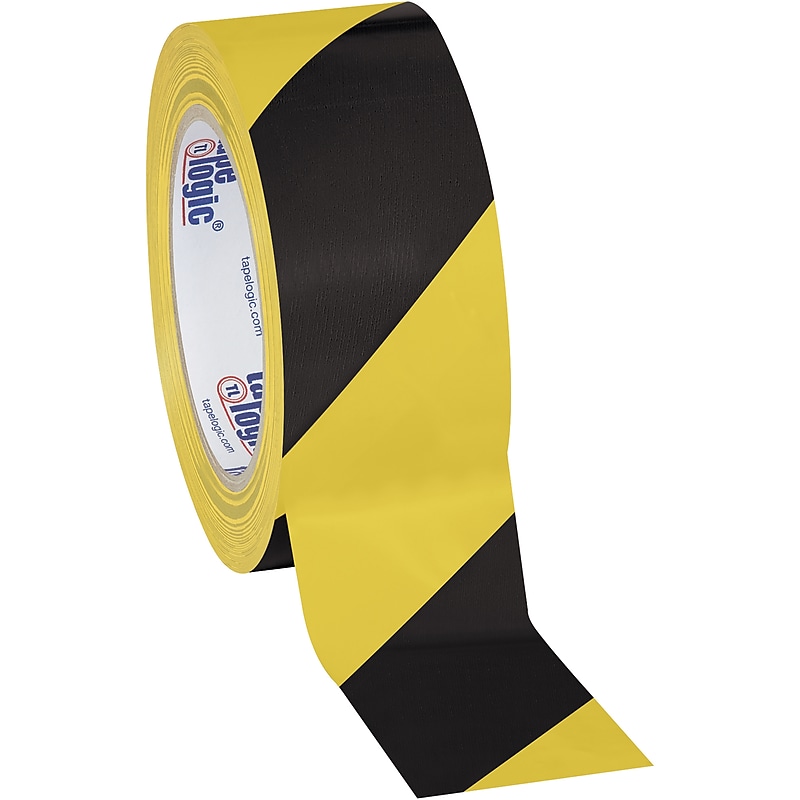 Tape Logic Safety Tape, 2" x 36 yds., Yellow/Black, 3/Carton (T92363PKBY) image 1