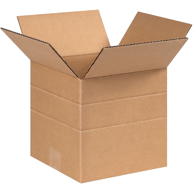 6" x 6" x 6" Multi-Depth Shipping Boxes, 32 ECT, 25/Bundle (MD666) image 1