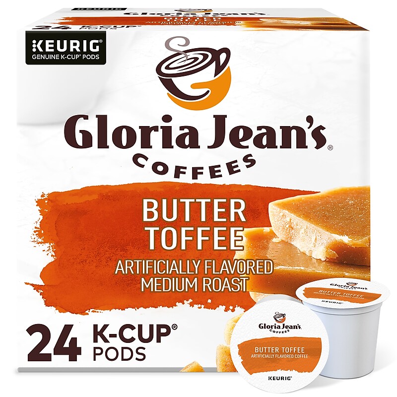 Gloria Jean's Butter Toffee Coffee Keurig® K-Cup® Pods, Medium Roast, 24/Box (5000330066) image 1