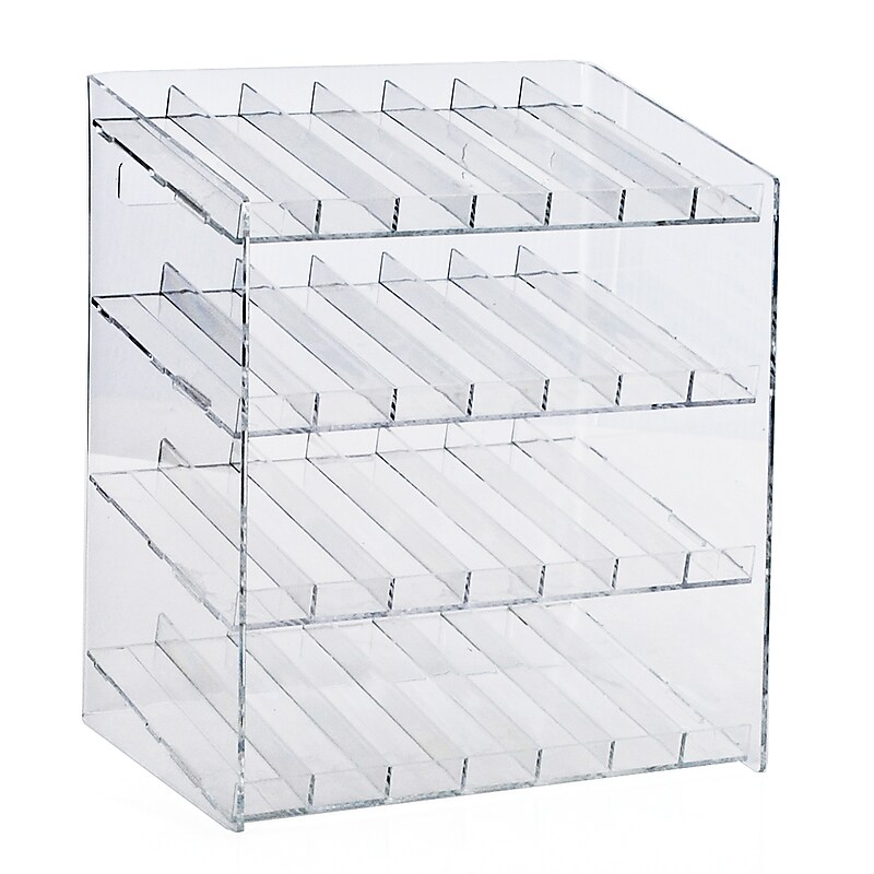 Azar Displays 4-tiered 28 Compartment Pegboard or Slatwall Cosmetic Counter Display image 1