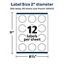 Avery Round Laser/Inkjet Round Multipurpose Labels, 2" Dia., White, 300 Labels/Box (94501)~#|#~34A6B211-BB93-4DD7-92625E0FA0DA3389_sc7