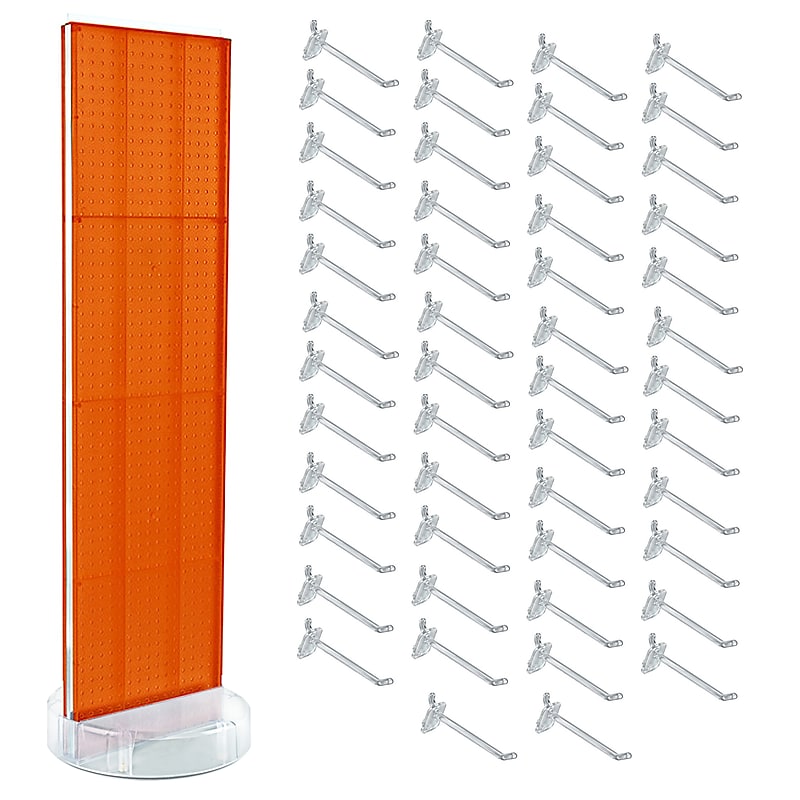 Azar Revolving Studio Base 60" x 16" Pegboard Floor Stand, Orange (700780-ORG-6C50) image 1