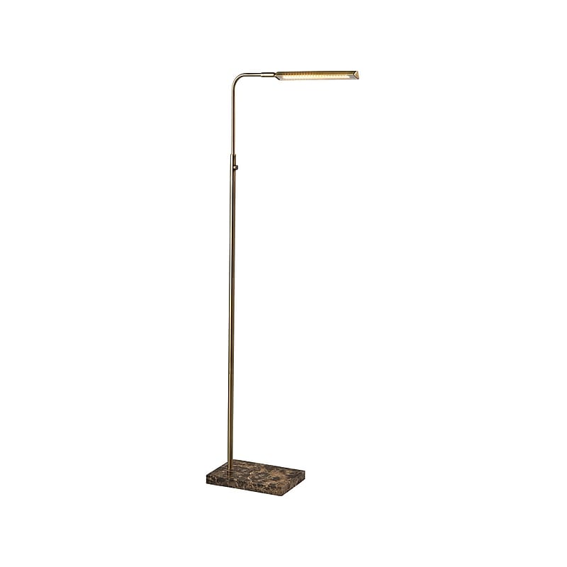 Adesso Reader 54.25" Antique Brass Floor Lamp with Rectangular Shade (3558-21) image 1
