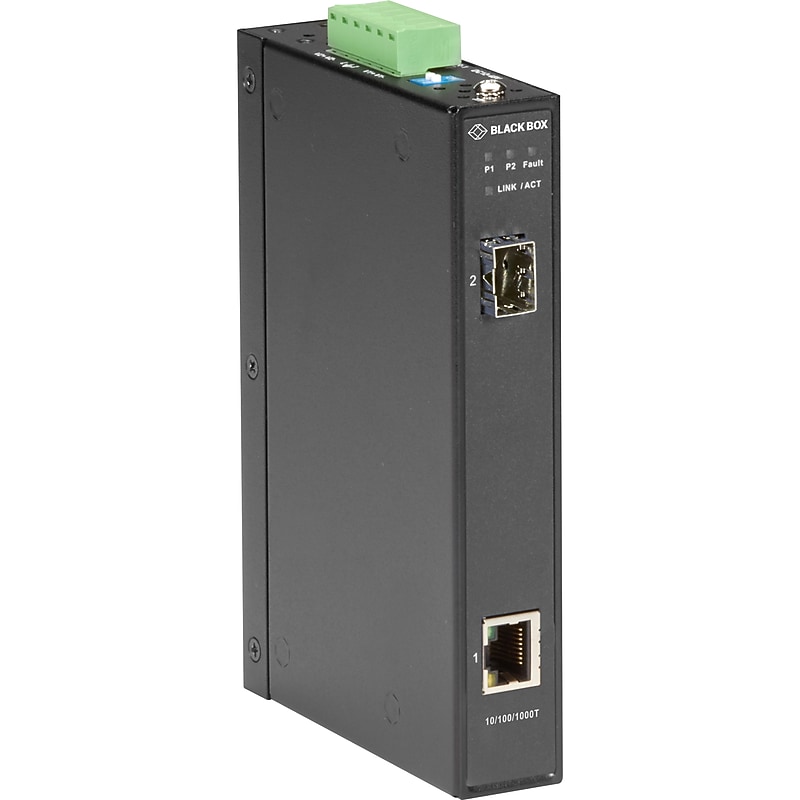 Black Box Industrial Gigabit Ethernet SFP Media Converter, 1000 Mbps (LGC280A) image 1