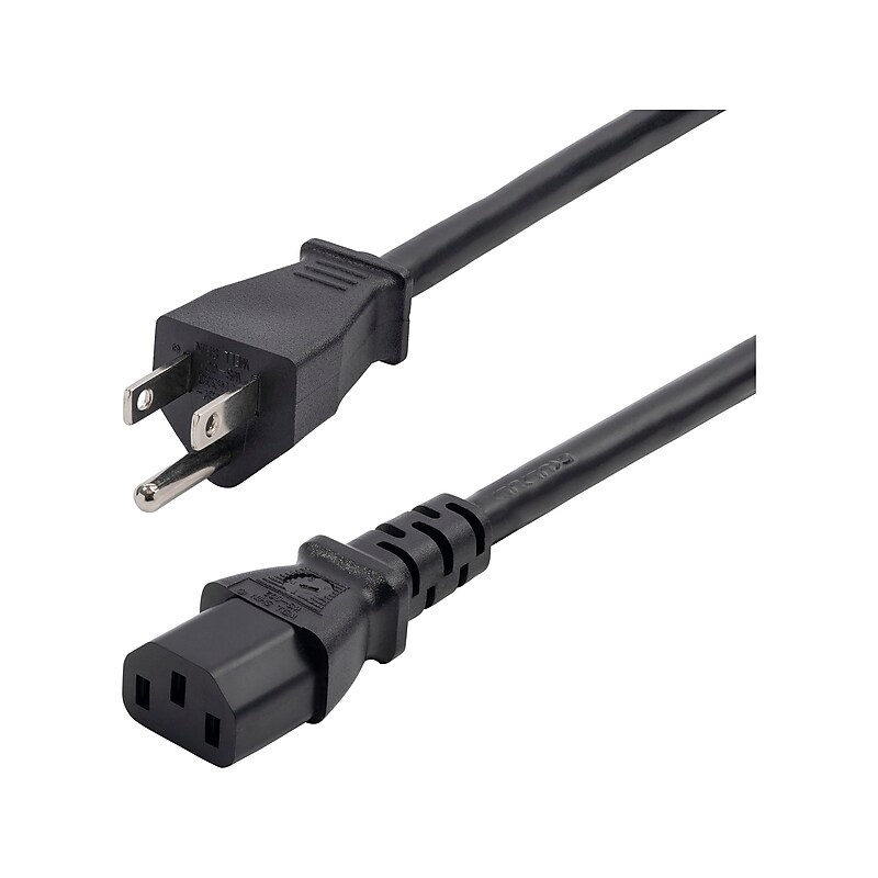 StarTech 8' NEMA 5-15P to C13 Power Cable, Male to Female, Black (271B-6800-POWER-CORD) image 1