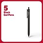 TRU RED™ Retractable Quick Dry Gel Pen, Medium Point, 1.0mm, Black, 5/Pack (TR56952)~#|#~34C4FA2C-A589-4F55-87D6463AC9FC61B5_sc7
