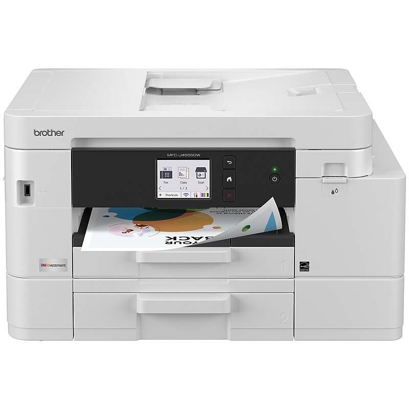 Brother INKvestment Wireless Color All-In-One Inkjet Printer, Best for Home Office (MFCJ4555DW) image 1