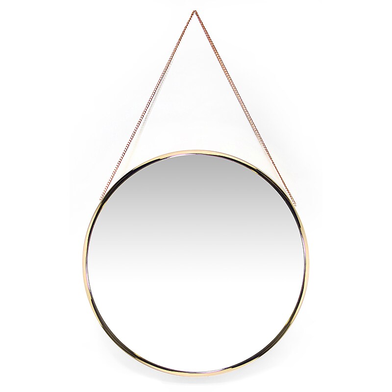 Infinity Instruments Franc Decorative Wall Mirror, Metal, 17.5"Dia. (15462GD) image 1