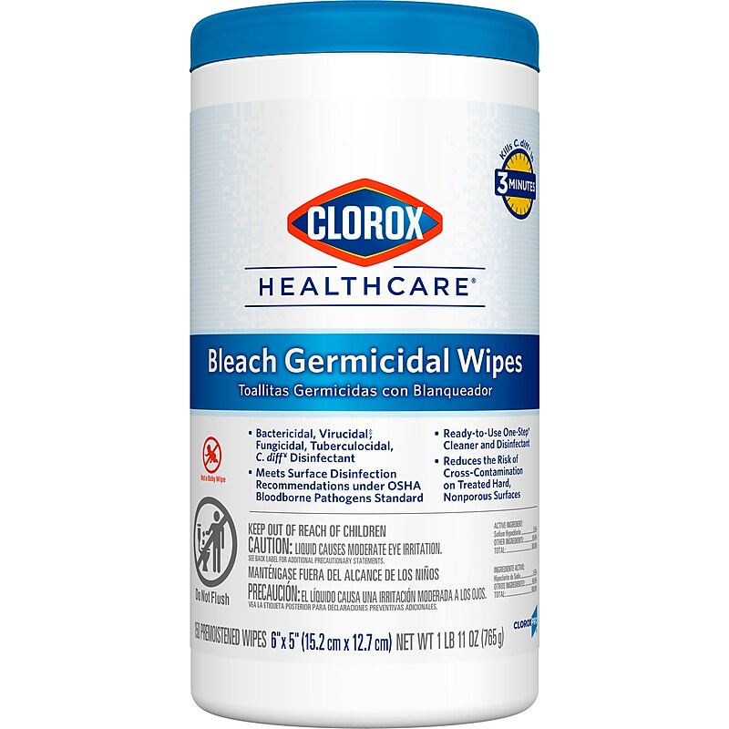 Clorox Healthcare Disinfecting Wipes, 150 Wipes/Canister (30577) image 1