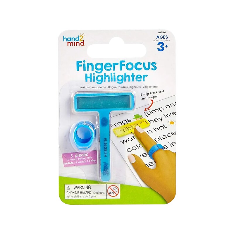 hand2mind FingerFocus Highlighters, Assorted Colors, 5/Set image 1