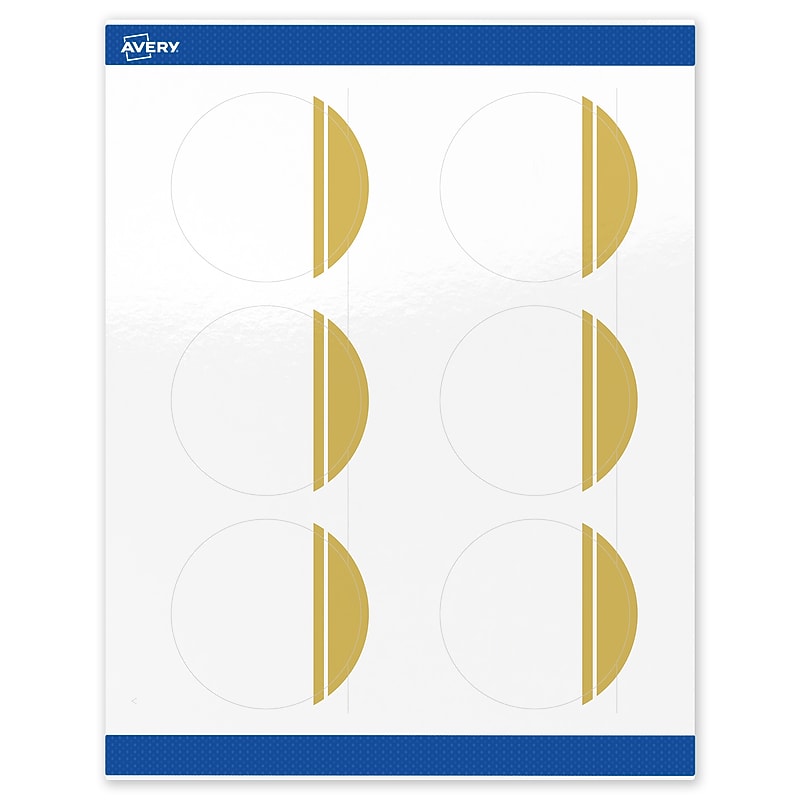 Avery Laser/Inkjet Circle Multipurpose Labels, 3" Dia., White, 60/Pack (S00-DKB) image 1
