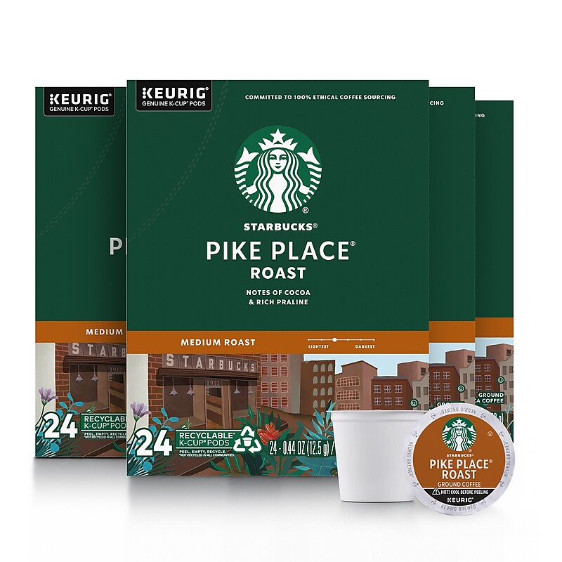 Starbucks Pike Place Coffee Keurig® K-Cup® Pods, Medium Roast, 96/Carton (SBK18994CT) image 1