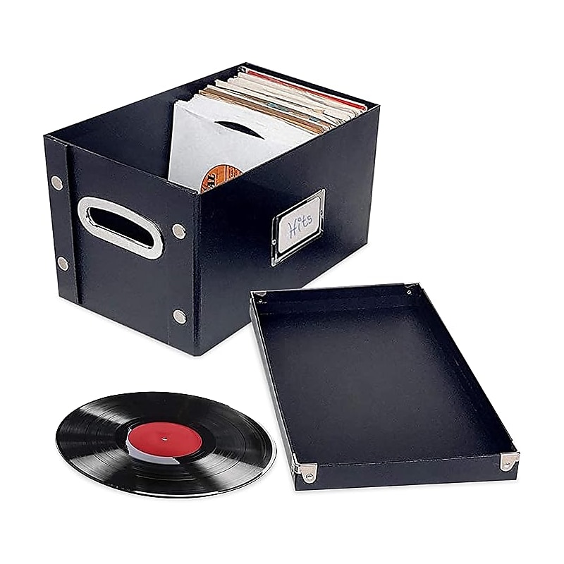 Snap-N-Store Vinyl Record Storage Container, Paperboard, Black (SNS02079) image 1
