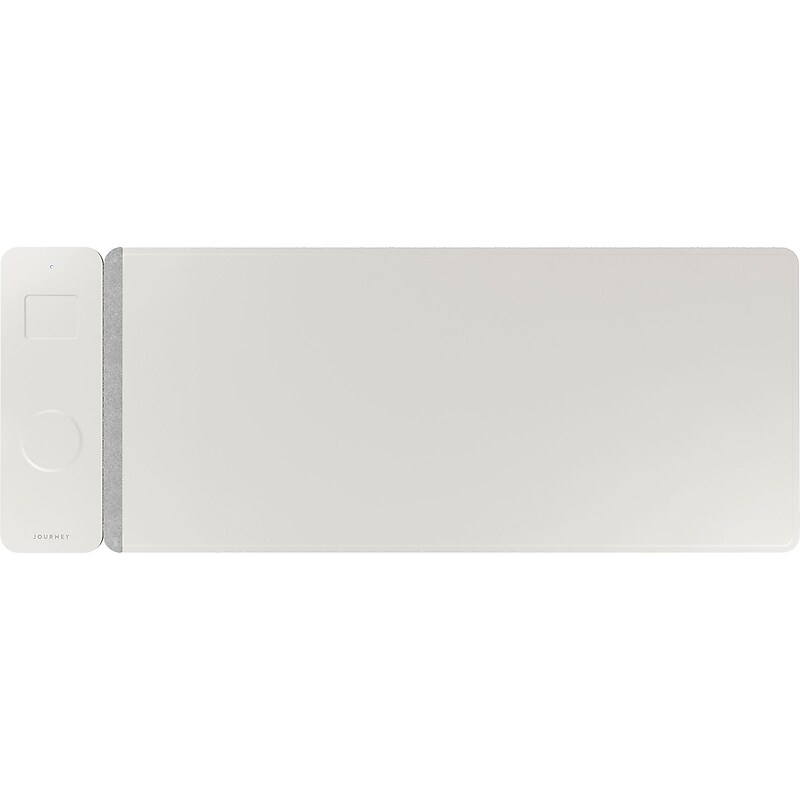 JOURNEY ALTI SLIM Wireless Charging Vegan Leather/Felt Desk Pad, 11.8" x 32.6", Light Gray (JWCDMSLG) image 1