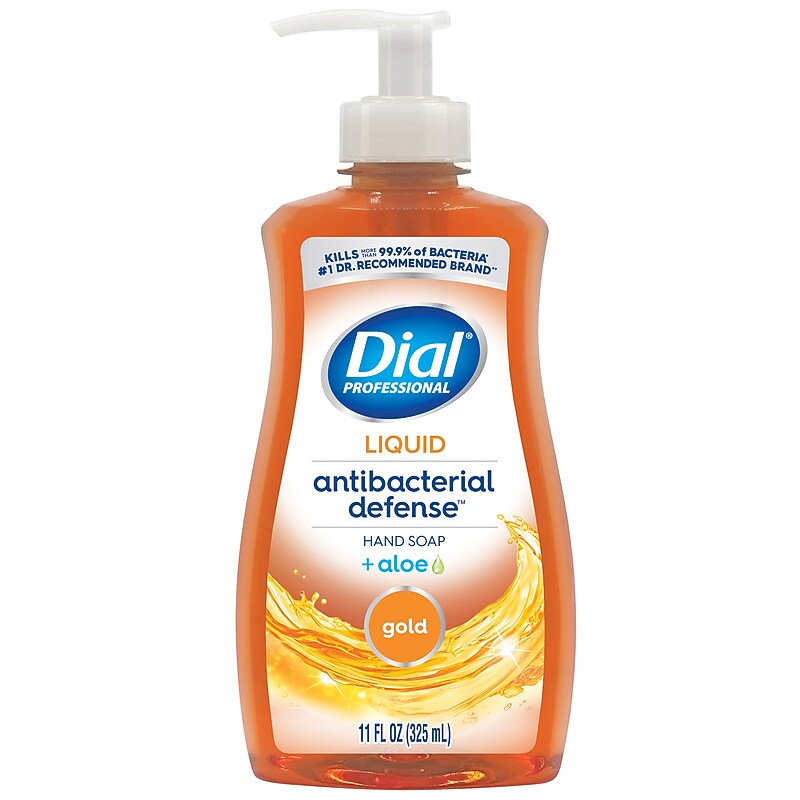 Dial Professional Antibacterial Defense with Aloe Liquid Hand Soap, Gold Scent, 11 Fl. Oz., 12/Carton (1700035470) image 1