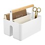 mDesign 2-Compartment Plastic Desk Organizer, White/Natural (25718RW)~#|#~34EE433C-5876-4B0E-A4C63EA1D9C1D597_sc7