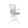 Boss Flip Arm Mesh/Fabric Stool with Footrest and Lumbar Support, Gray/White (B16366WT-GY)~#|#~34F77932-1557-435E-8C781375425B26D1_sc7
