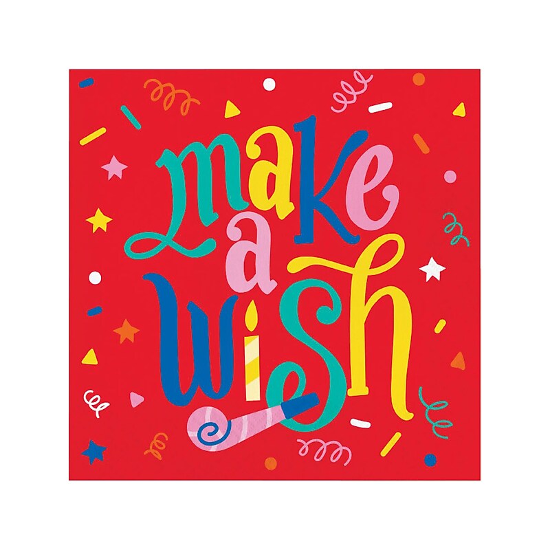 Creative Converting Hats Off Birthday Napkins, Multicolor, 48/Pack (DTC372503NAP) image 1