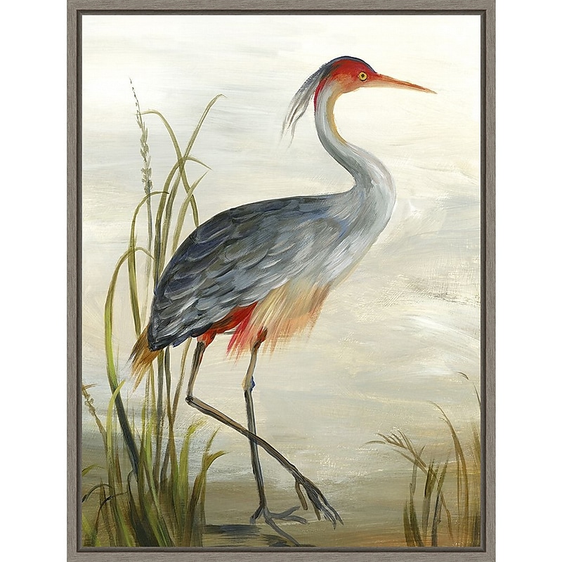 Amanti Art Grey Heron by Aimee Wilson Framed Canvas Wall Art Print, 23" x 30" (A42675530282) image 1
