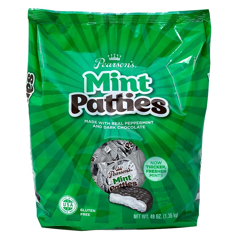 Pearson's Patties Dark Chocolate Mint Candy Bar, 3 lbs., 175/Carton (209-00558) image 1