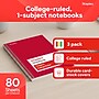 Staples 1-Subject Notebooks, 5" x 7.75", College Ruled, 80 Sheets, Assorted Colors, 3/Pack (ST11670C)~#|#~35020C37-3C6A-41FF-AF37558447114B46_sc7