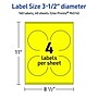 Avery Laser/Inkjet Round Multipurpose Labels, 3.5" Dia., Neon Yellow, 160/Pack (94514)~#|#~3505A692-F302-44D6-AE56675F802820CB_sc7
