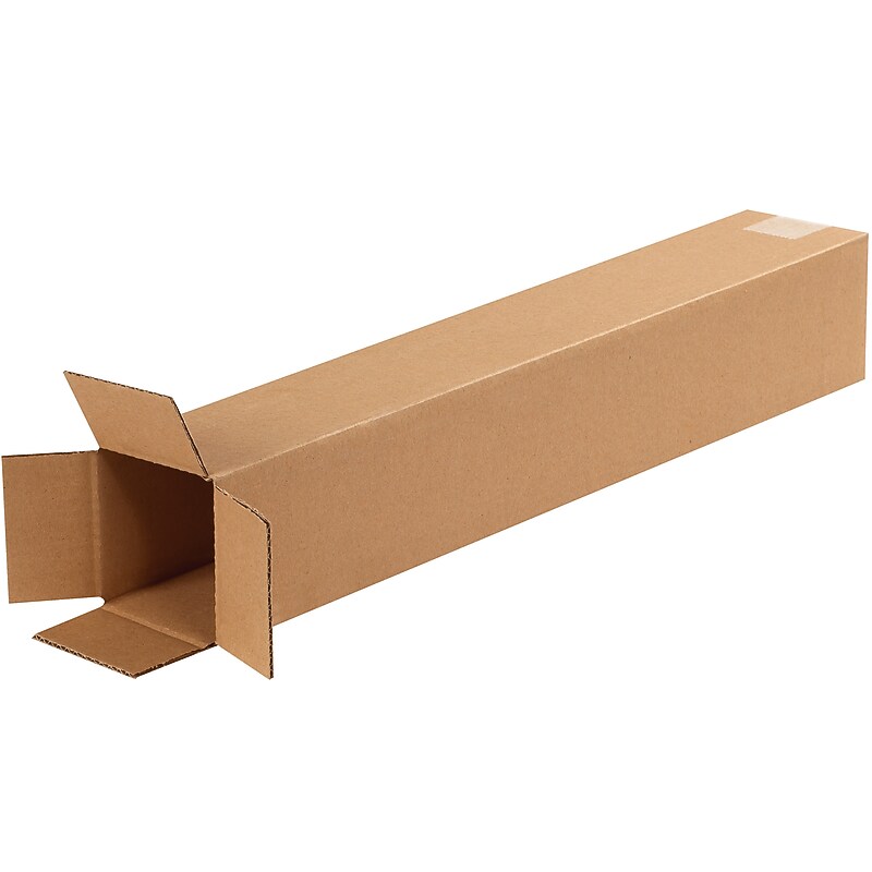 4" x 4" x 24" Shipping Boxes, 32 ECT, Brown, 25/Bundle (4424) image 1