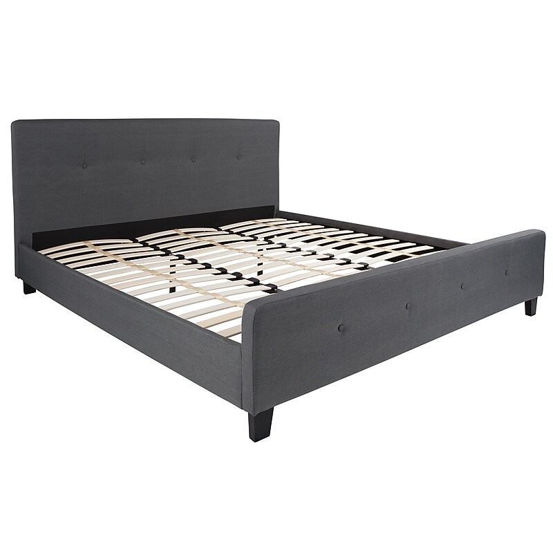 Flash Furniture Tribeca Dark Gray Tufted Upholstered Platform Bed, King (HG32) image 1