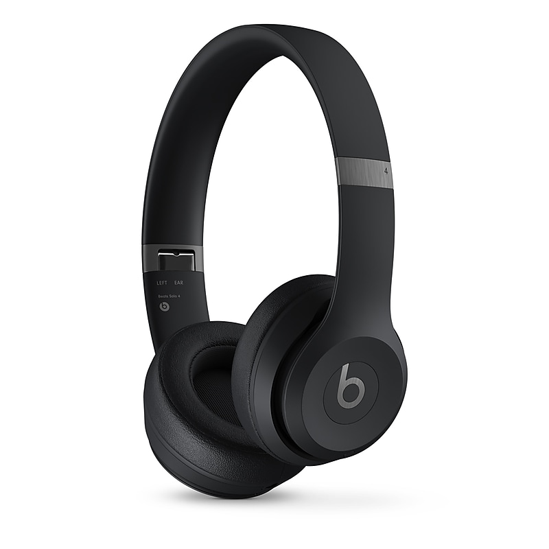 Beats Solo 4 Wireless Bluetooth On-Ear Headphones, Matte Black (MUW23LL/A-R) image 1