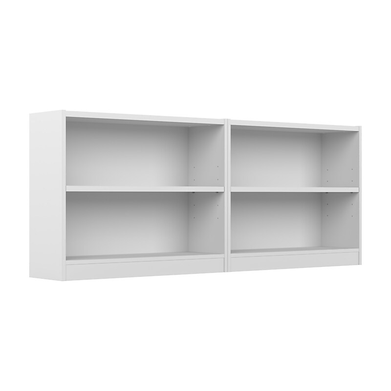 Bush Furniture Universal 30"H 2-Shelf Bookcase, Pure White, 2/Set (UB001PW) image 1