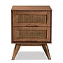 Baxton Studio Barrett 18.7"W x 15.7"D Wooden Nightstand with 2 Drawers, Walnut Brown (192-11298-HiT)~#|#~351C1035-A583-440E-8BDCF3835348330E_sc7