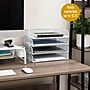 Mind Reader Metal Side Loading Stackable Letter Tray, White (DSTACK4-WHT)~#|#~35209056-37CE-4DB6-B4ACD79B142E9841_sc7