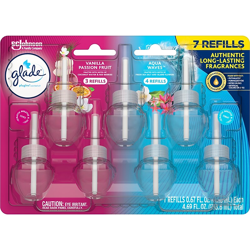 Glade PlugIns Scented Oil Refills, Assorted Scents, 0.67 Fl. Oz., 7/Pack (350783) image 1