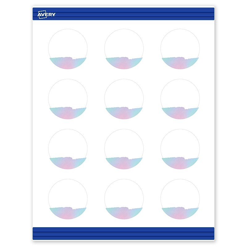 Avery Watercolors Design Matte Blank Card, White, 120/Pack (S00-F3V) image 1