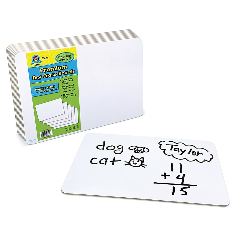 Teacher Created Resources Double-Sided Premium Blank Dry Erase Boards, 10/Pack (TCR77891) image 1