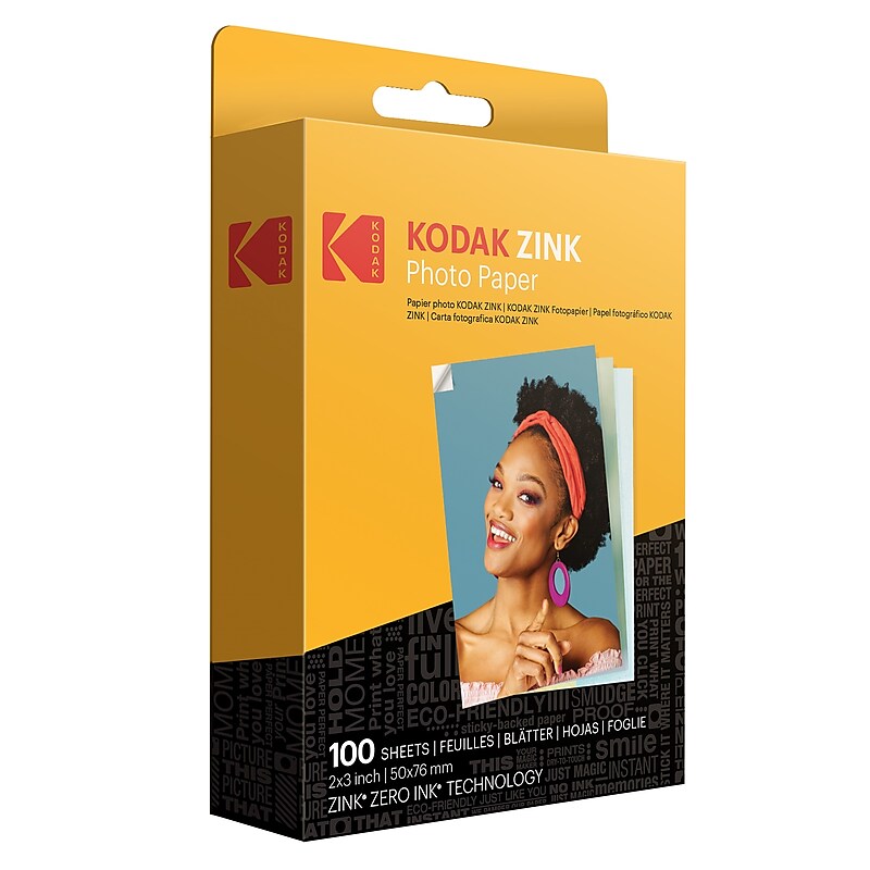 Kodak Zink Premium Photo Paper, 2" x 3", 100 Sheets/Pack (RODZ2X3100) image 1