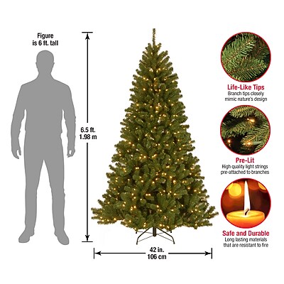 National Tree Company 6.5 ft Pre-Lit North Valley Spruce Artificial Christmas Tree - Thumbnail 3