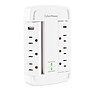 CyberPower P6WSUC15 Home Office 6-Outlet Wall Tap Surge Protector, 1-USB-C Port, 1-USB-A Port, 2400J Surge Suppression, White~#|#~353D0754-2CCE-49F0-9719F91E013FEC4E_sc7