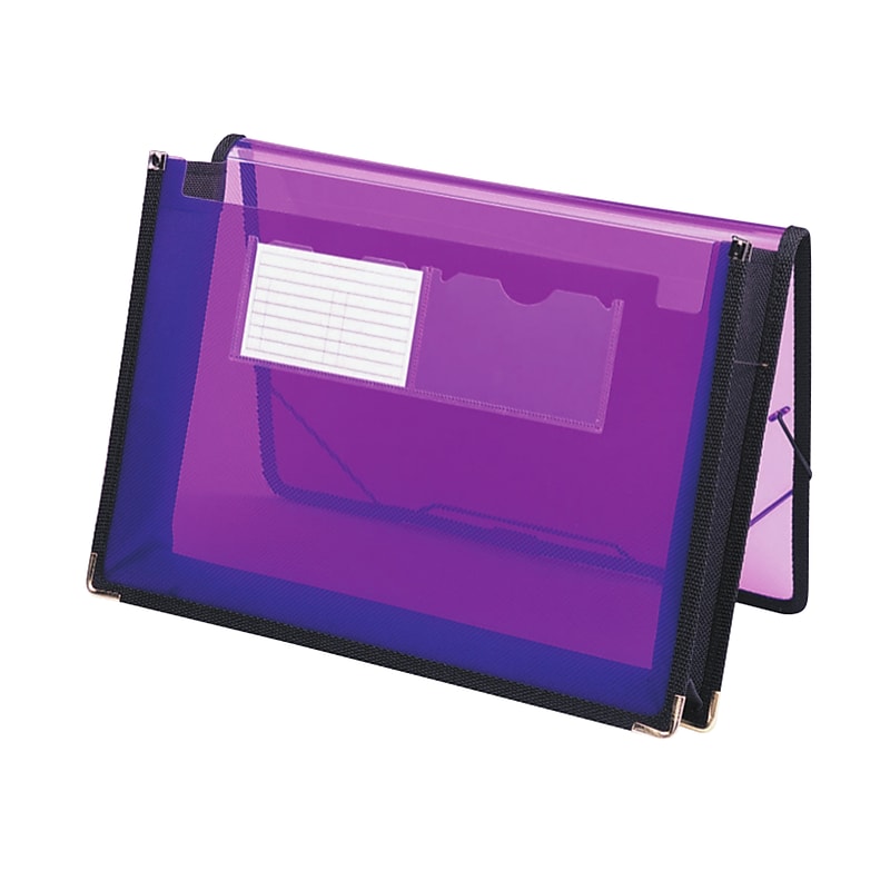Smead Heavy Duty Poly Expanding Wallet, 2-1/4" Expansion, Flap & Elastic Cord Closure, Letter, Purple (71952) image 1