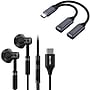 Delton 18EC Wired Earbuds & 2-in-1 USB-C Splitter Adapter Bundle, Black (DWH18ECBKKT1)~#|#~35459FB6-1C7C-4117-A98A2CDDEA9A9D61_sc7